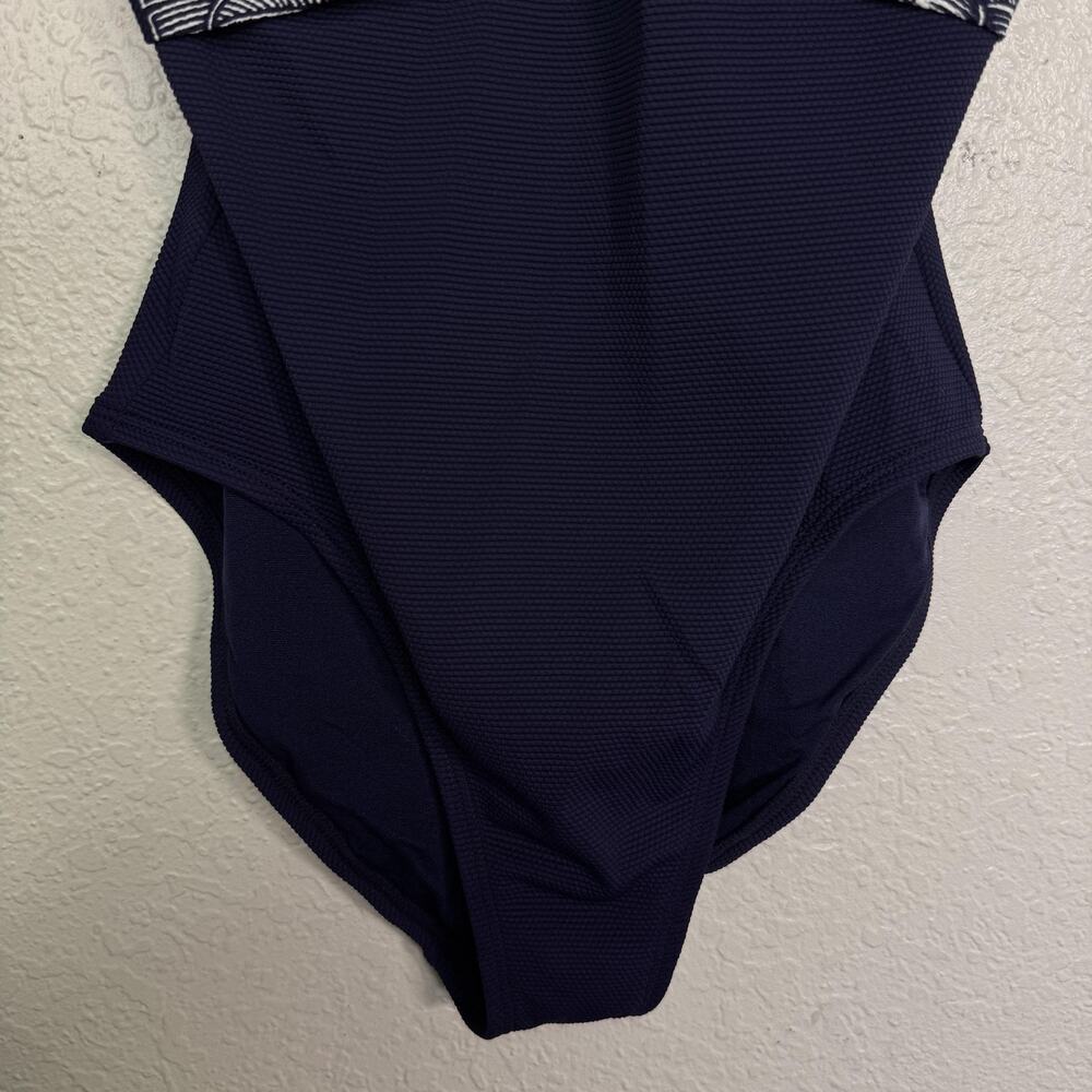 Tommy Bahama Swimsuit Womens 8 One Piece Island Cays Palms High Neck Navy NEW - Picture 7 of 11
